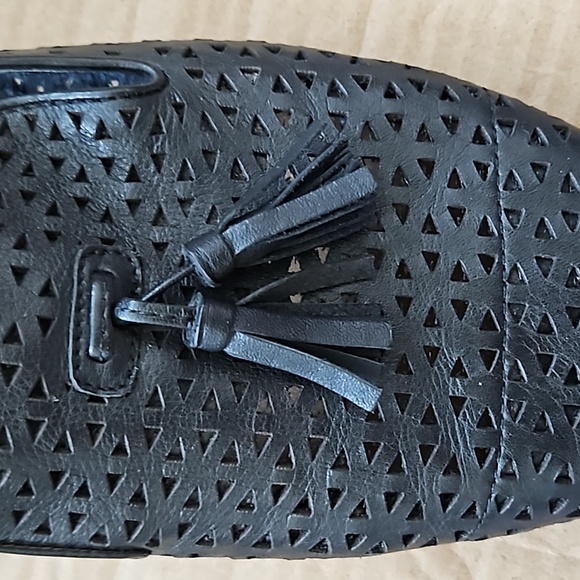 Patricia Nash Francesca black perforated tassel loafers-10 - Picture 7 of 11